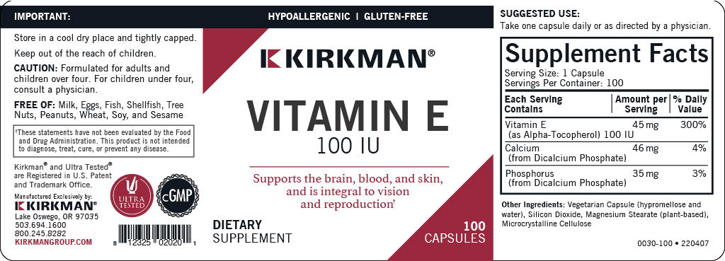 Vitamin E 100 IU