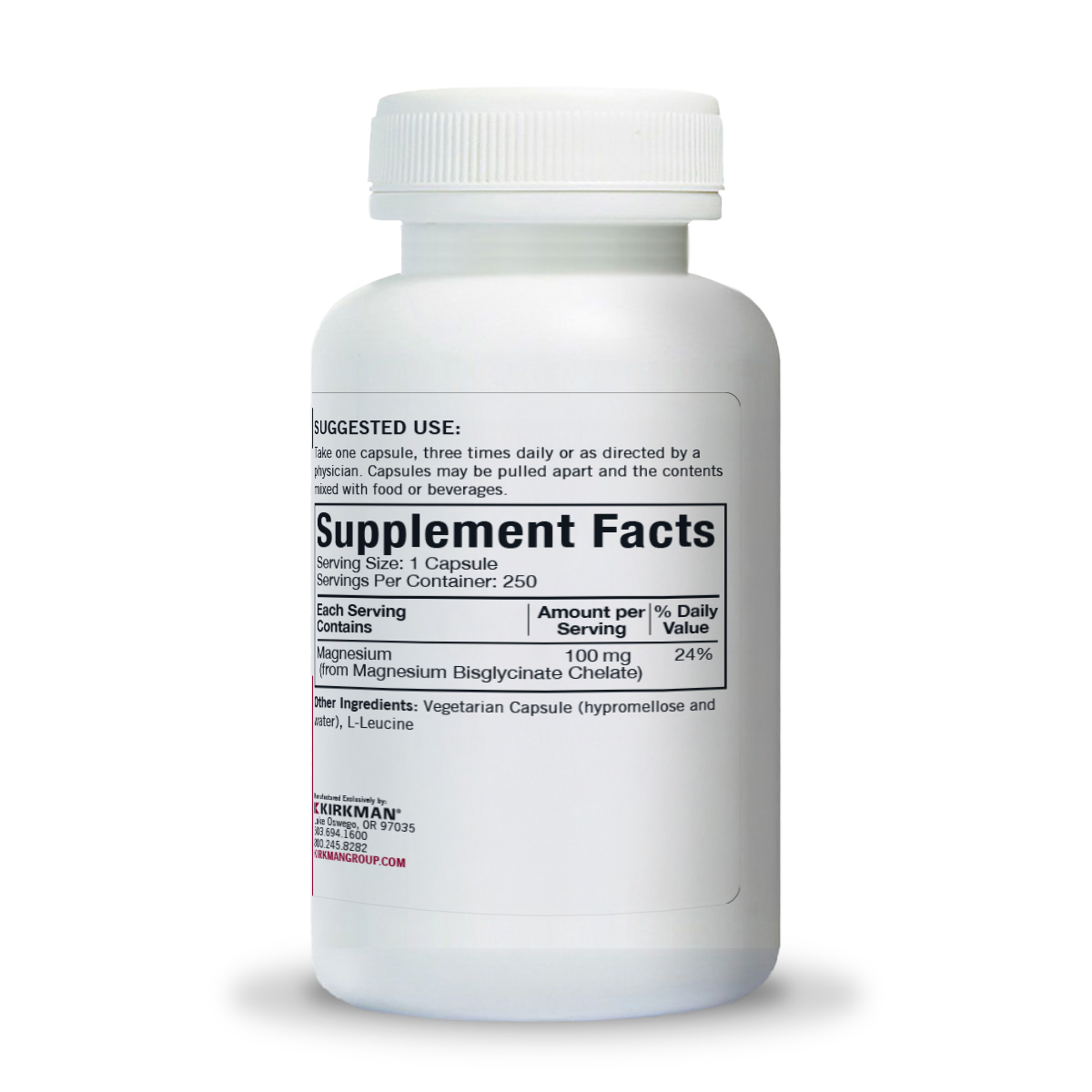Magnesium Bisglycinate Chelate 100mg 250ct