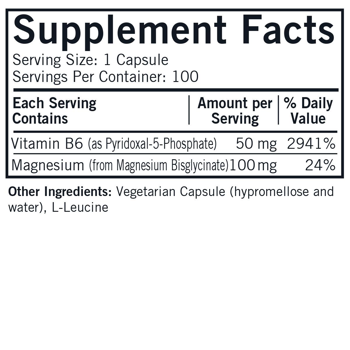 P-5-P (Pyridoxal-5-Phosphate) with Magnesium Bisglycinate - Hypoallergenic