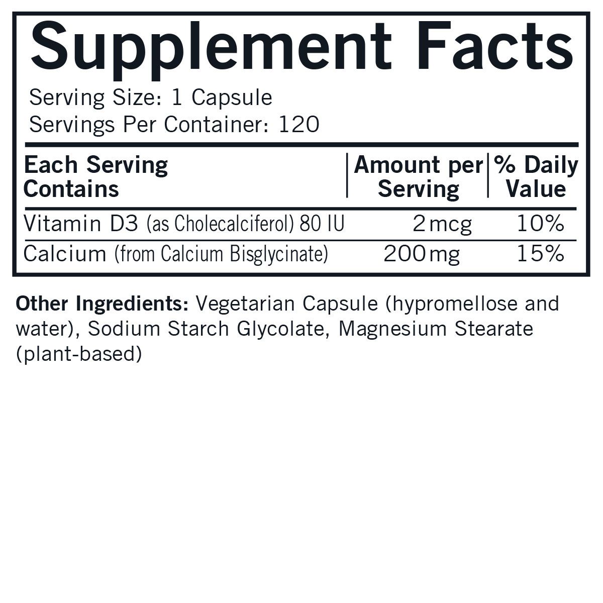 Calcium 200 mg with Vitamin D3 - Hypoallergenic