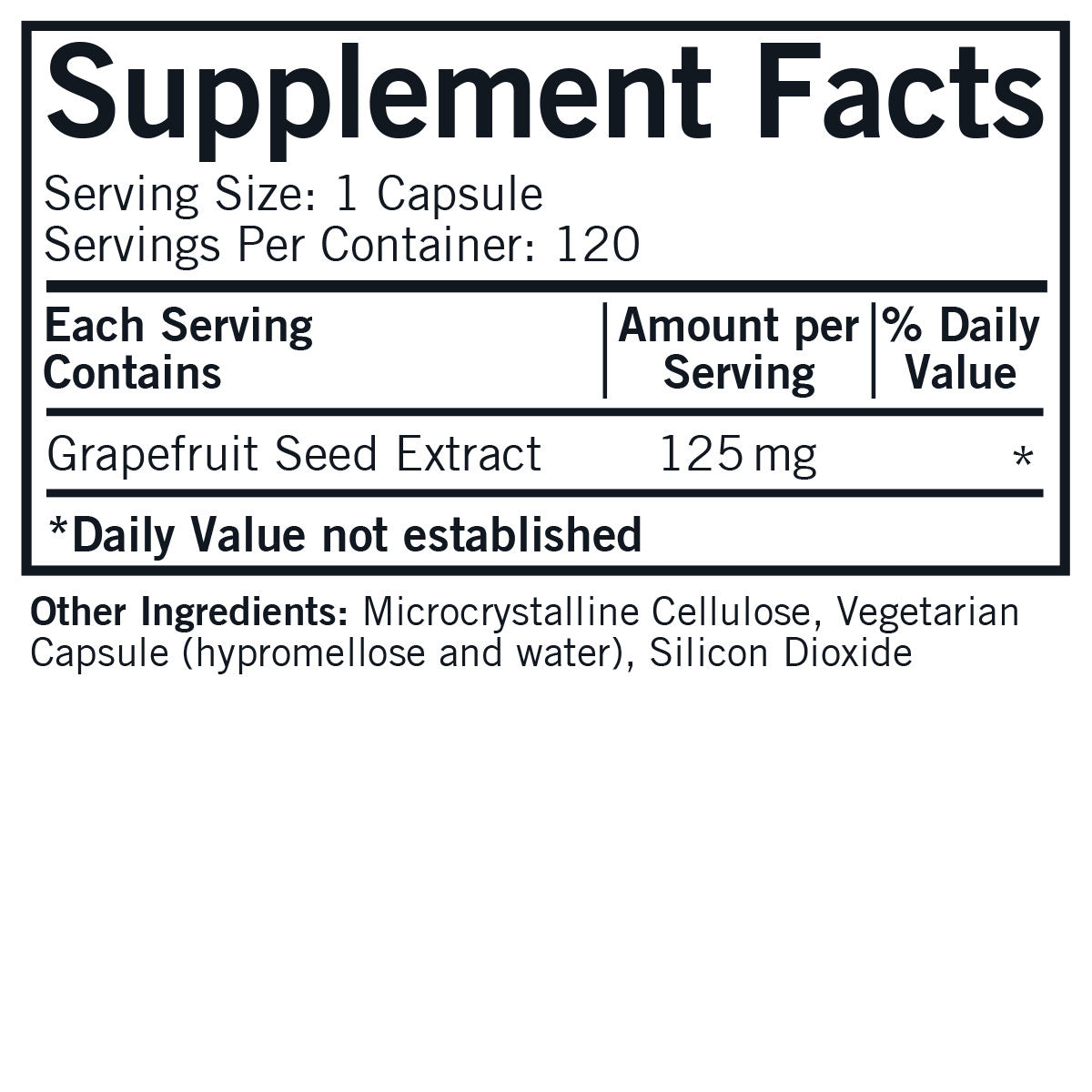 Grapefruit Seed Extract 125mg