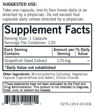 Grapefruit Seed Extract 125mg