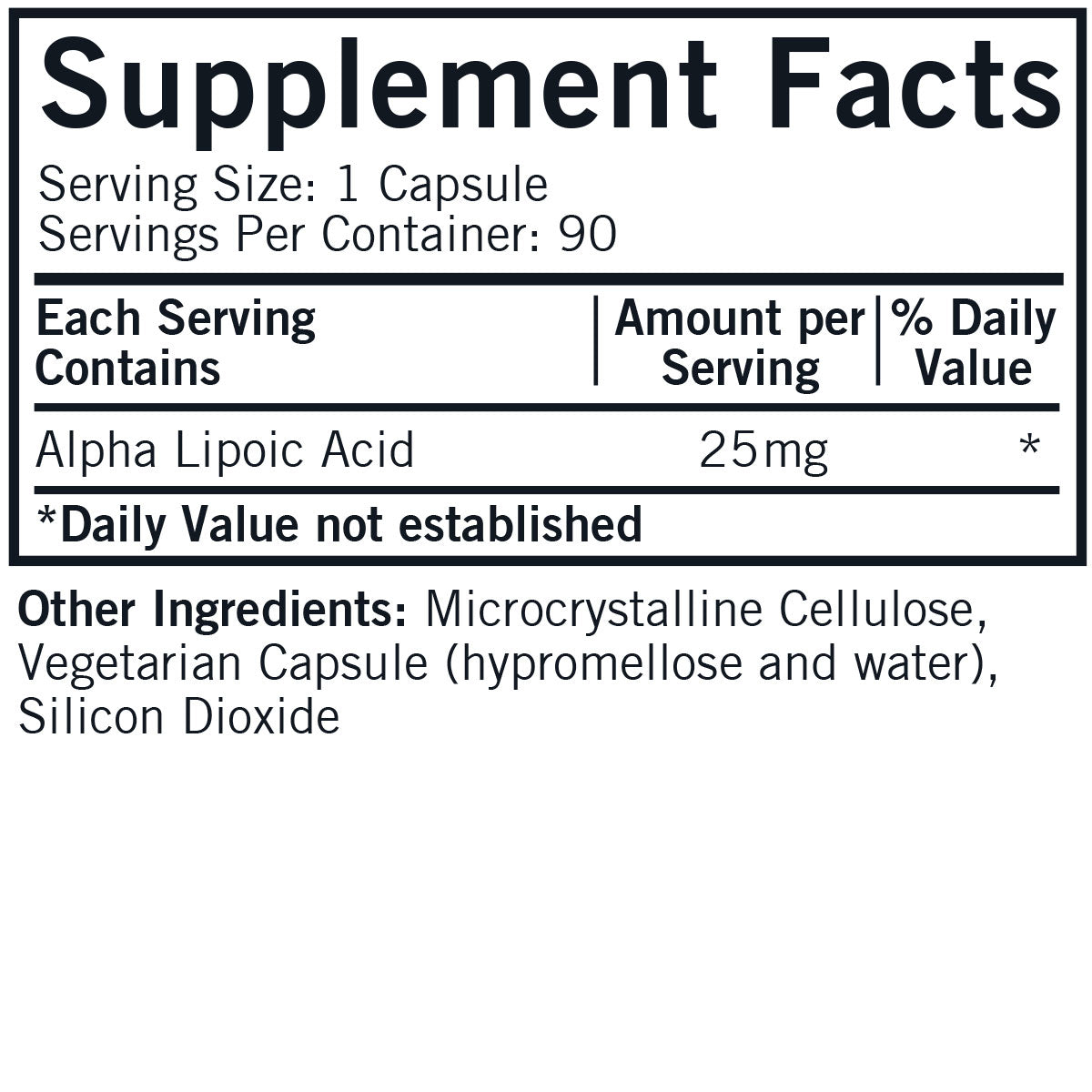 Alpha Lipoic Acid 25 mg - Hypoallergenic
