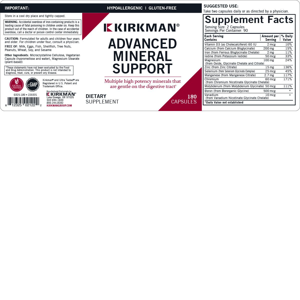 Advanced Mineral Support - Hypoallergenic