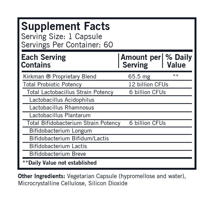 Lacto/Bifido 8-Strain Probiotic - Low Dose 12 Billion CFUs per Capsule