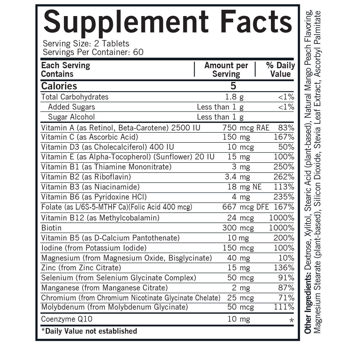 Children’s Multivitamin & Mineral Chewable Wafers with 5-MTHF