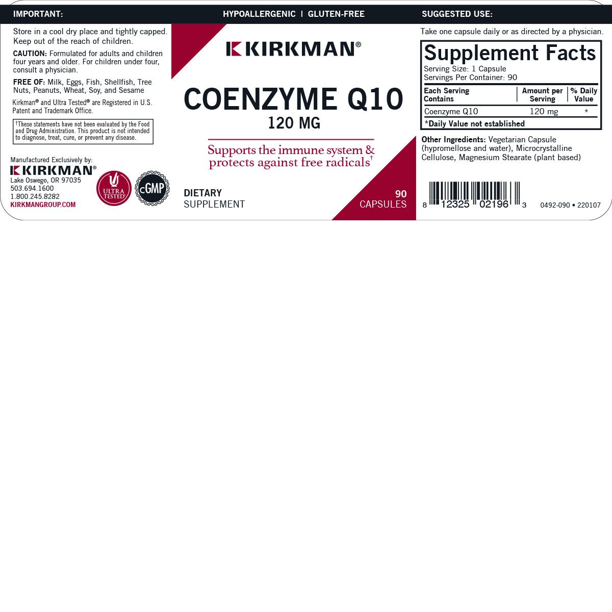Coenzyme Q10 120 mg - Hypoallergenic