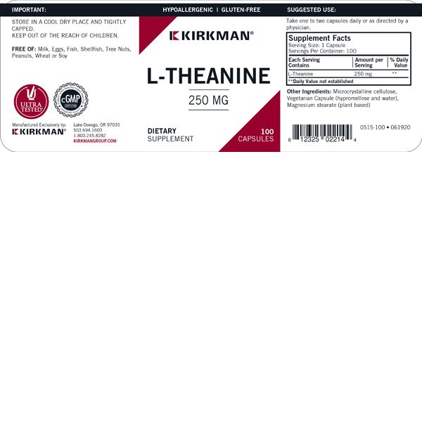 L-Theanine 250mg Hypoallergenic