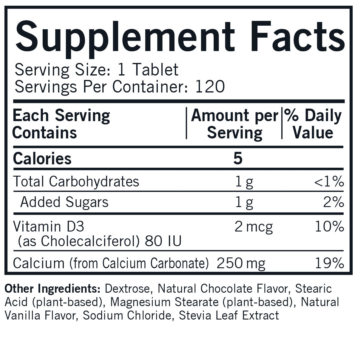 Children’s Chewable Calcium Chocolate Wafers