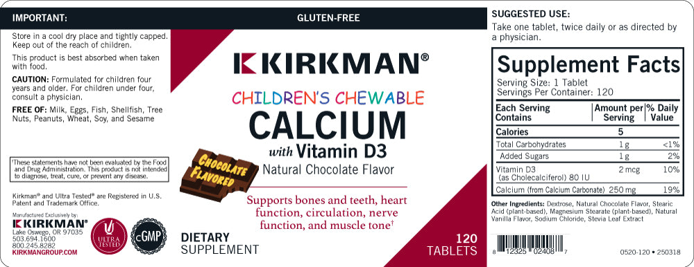 Children’s Chewable Calcium Chocolate Wafers