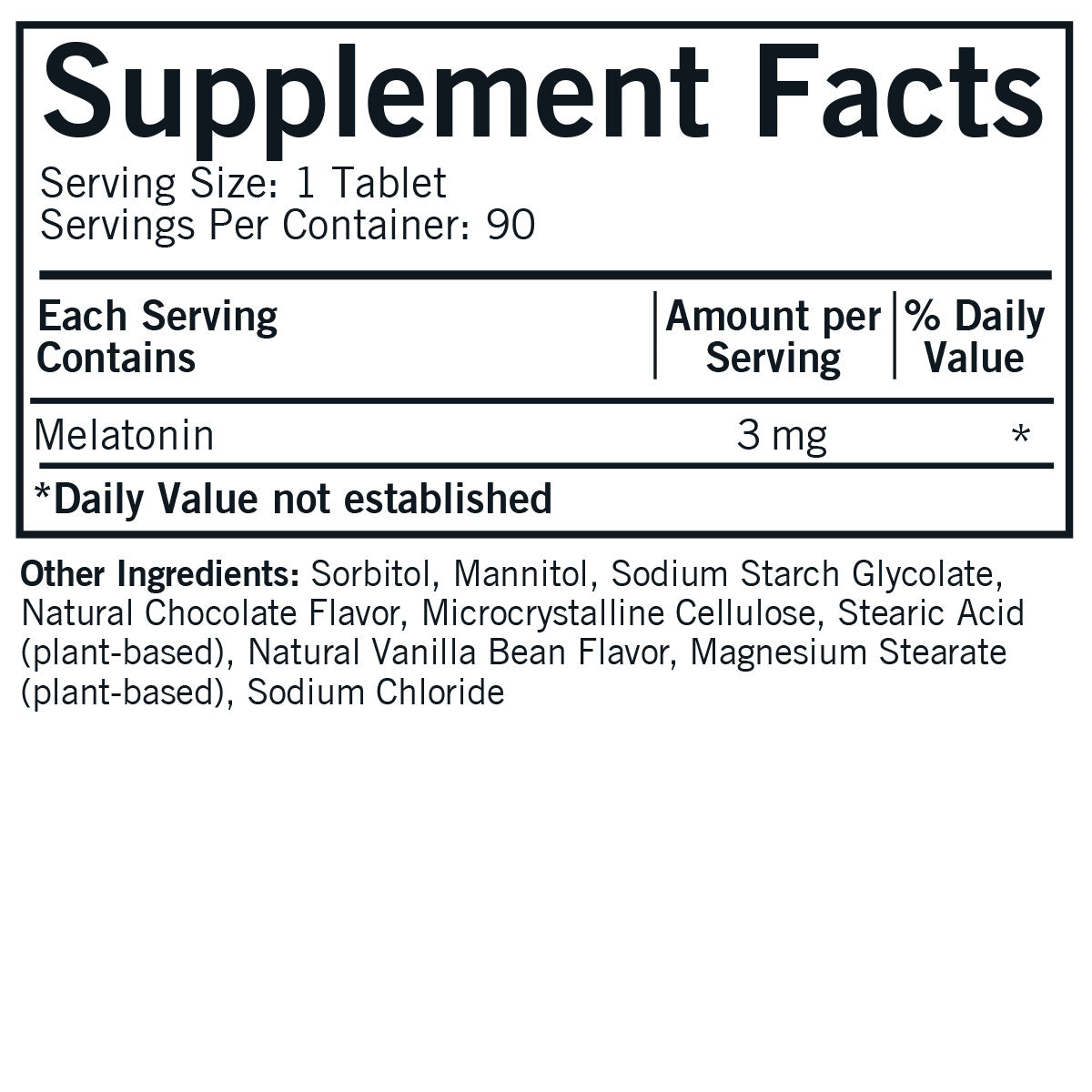 Children’s Chewable Melatonin 3 mg Chocolate Tablets