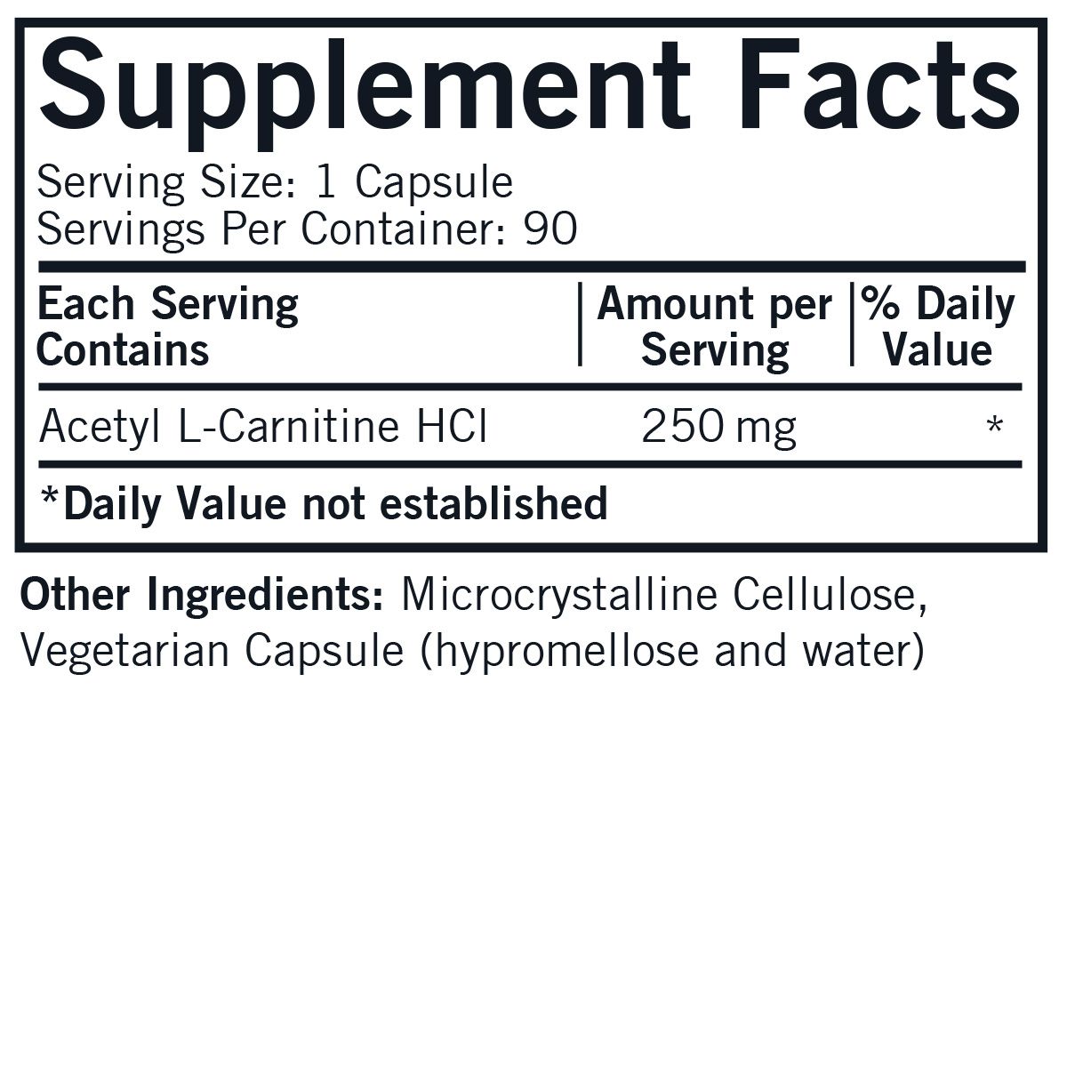 Acetyl-L-Carnitine 250 mg – Hypoallergenic