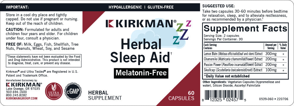 Herbal Sleep Aid, Melatonin-Free