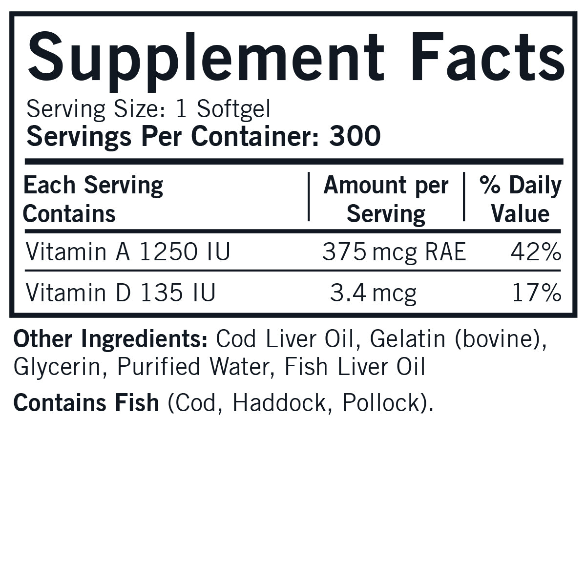 Cod Liver Oil with Vitamins A & D