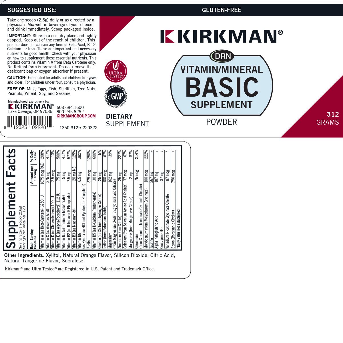 DRN Vitamin/Mineral Basic Supplement Powder