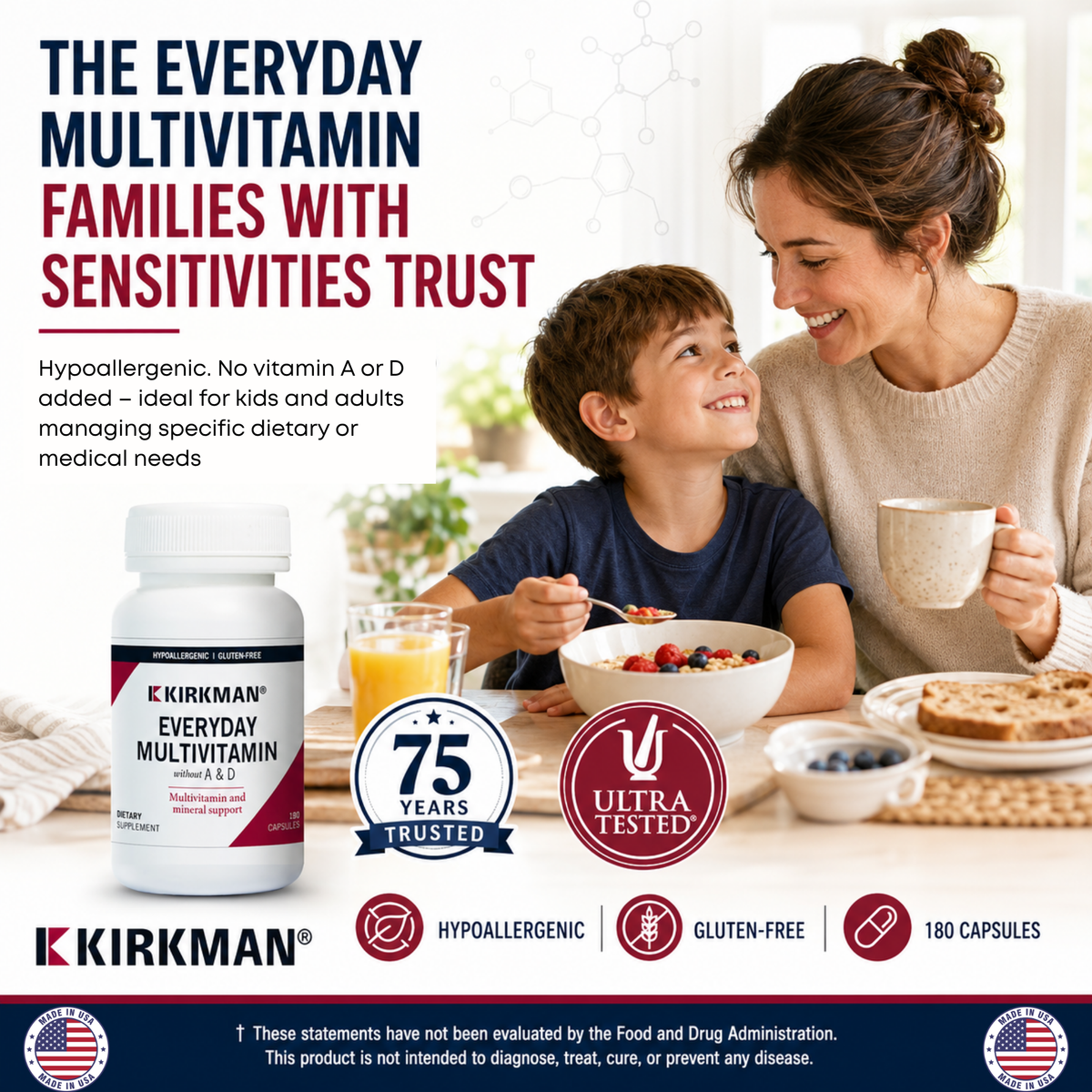 EveryDay™ Multivitamin without Vitamins A & D - Hypoallergenic