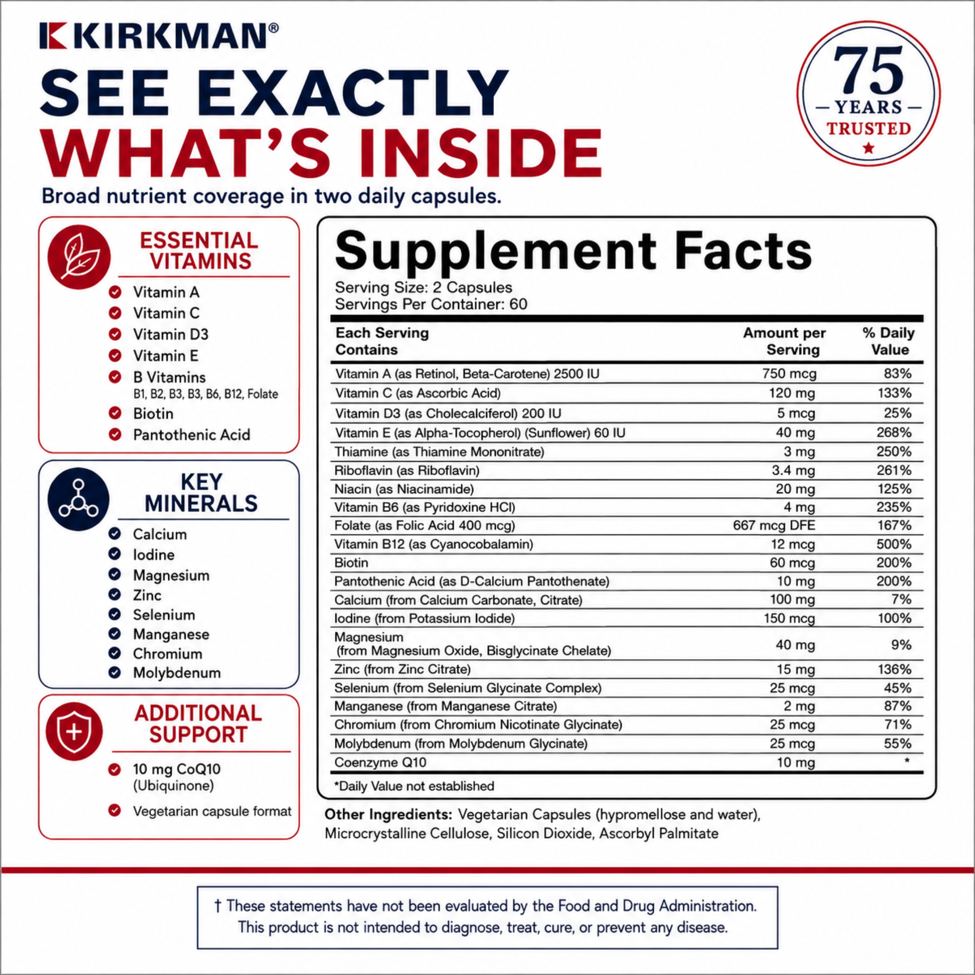Children's Multivitamin & Mineral Capsules 120 - Hypoallergenic
