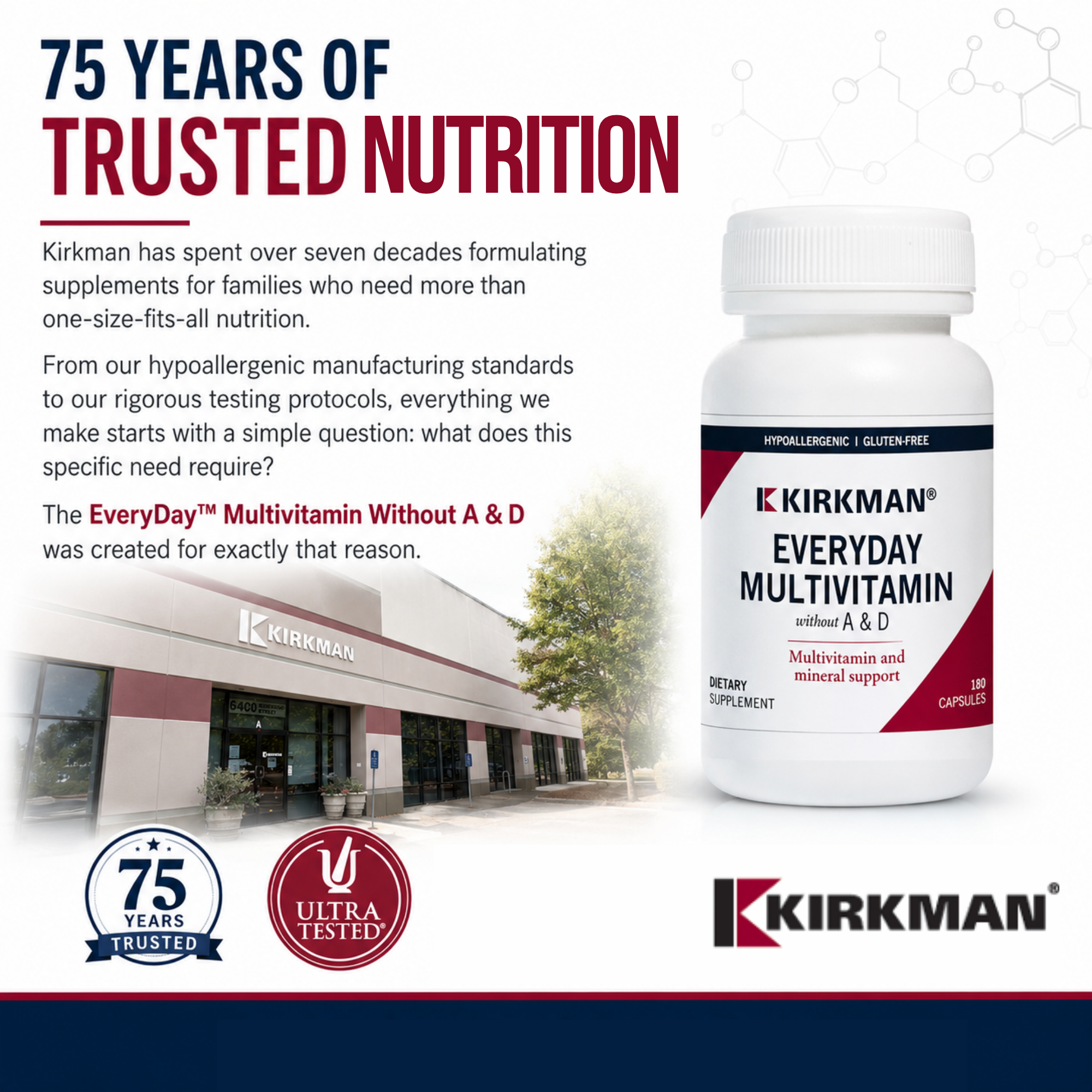 EveryDay™ Multivitamin without Vitamins A & D - Hypoallergenic