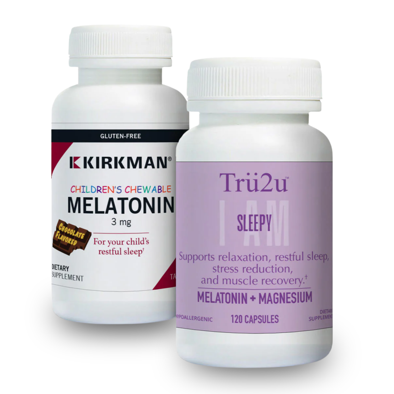Tru2U® I AM SLEEPY + Kirkman® Children's Chewable Melatonin 3 mg Chocolate Tablets