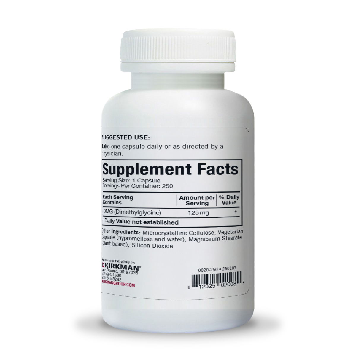 DMG (Dimethylglycine) 125 mg - Hypoallergenic - 250 capsules