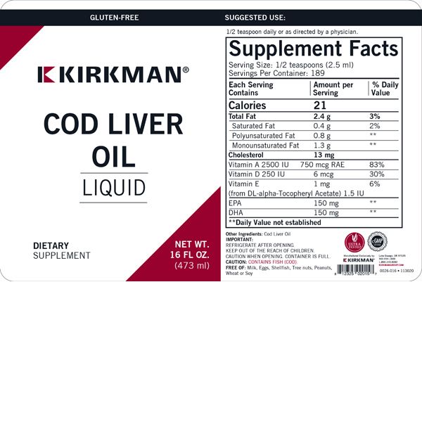 Cod Liver Oil Liquid - Unflavored