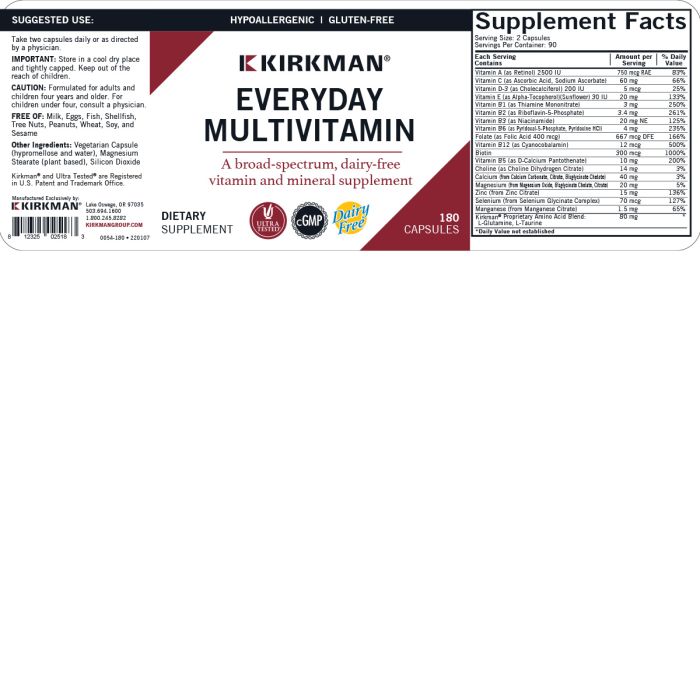 EveryDay™ Multivitamin - Hypoallergenic