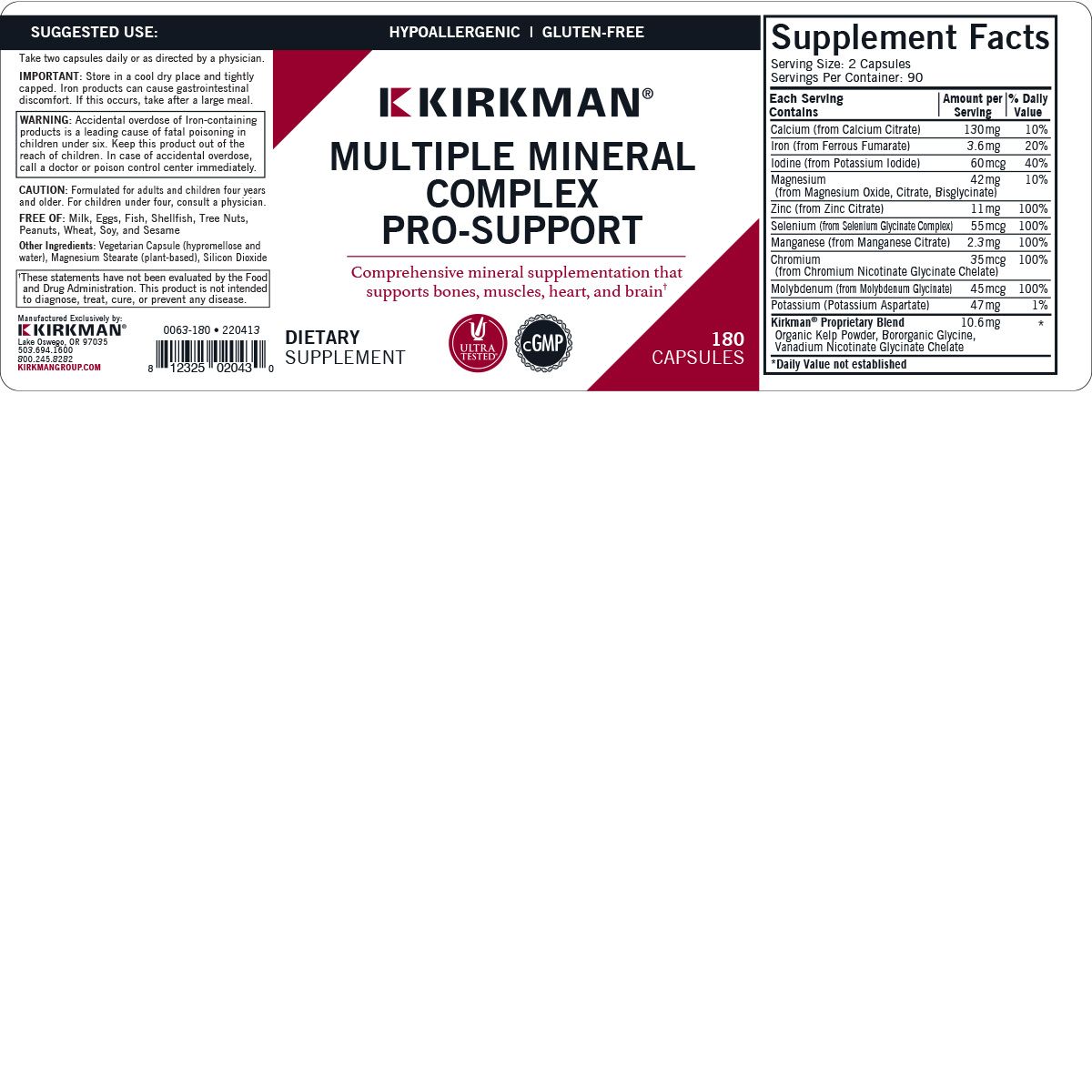 Multiple Mineral Complex Pro-Support - Hypoallergenic