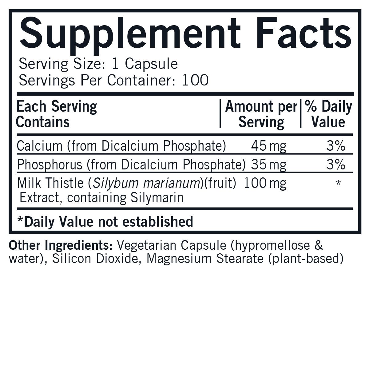 Milk Thistle 100mg