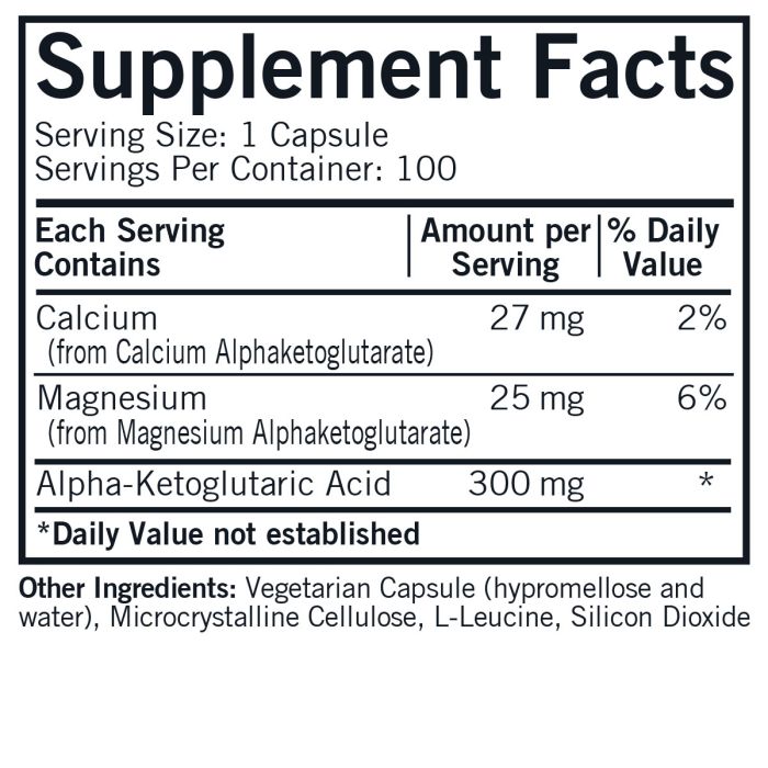 Alpha-Ketoglutaric Acid 300 mg - Hypoallergenic