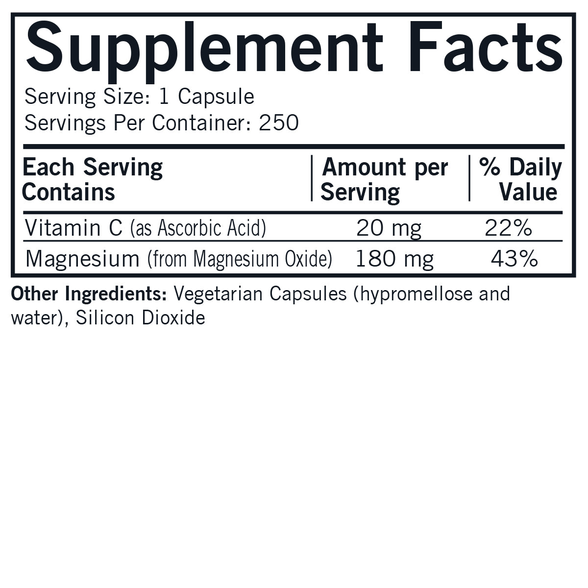 Buffered Magnesium Oxide 180 mg - Hypoallergenic