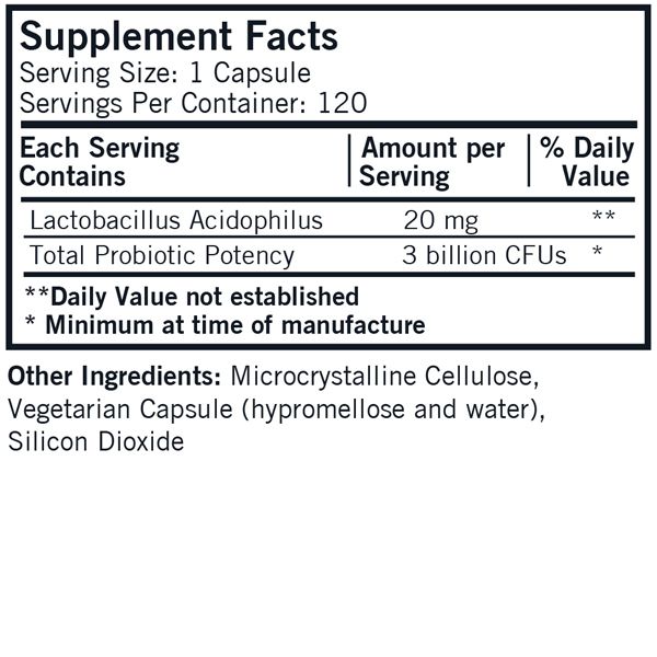 Lactobacillus Acidophilus 3 Billion CFUs