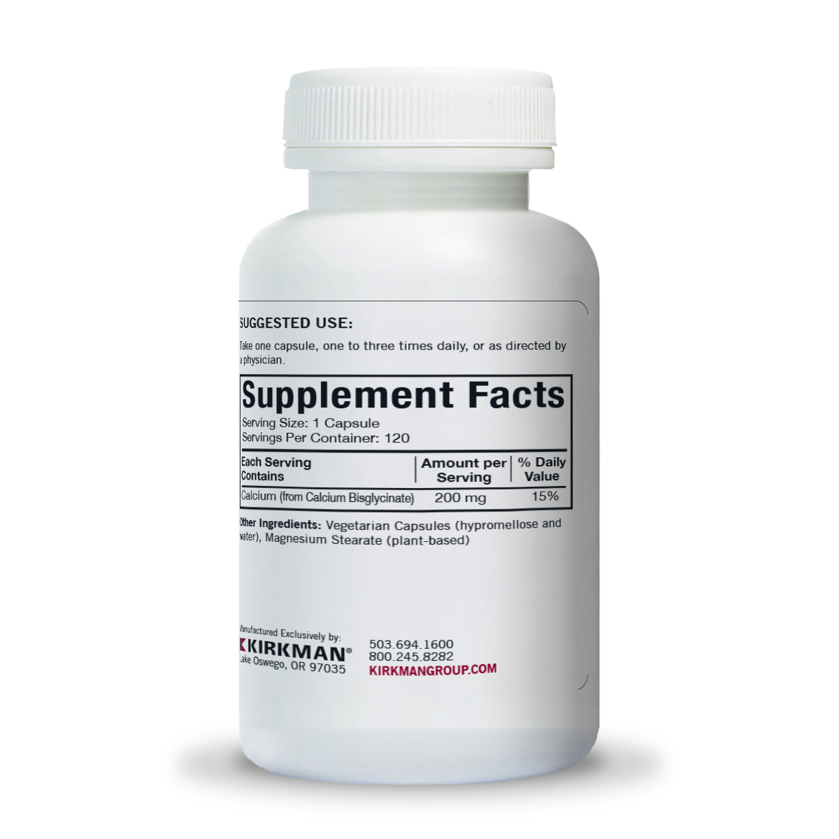 Calcium Bisglycinate Chelate 200 mg (without Vitamin D-3) - Hypoallergenic