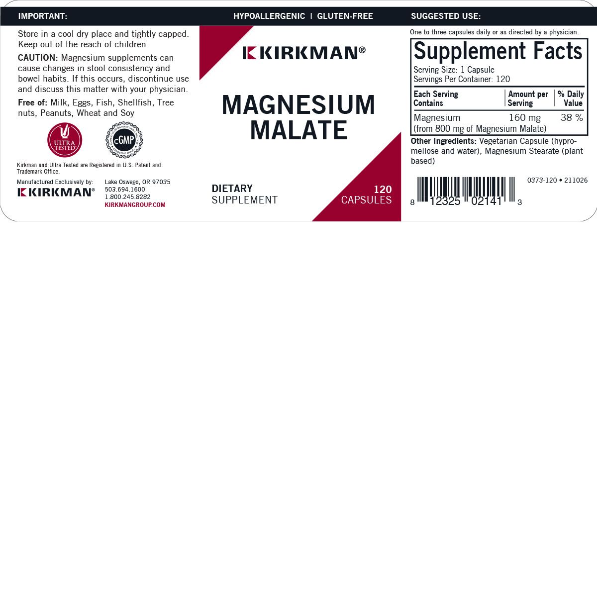 Magnesium Malate 800 mg - Hypoallergenic