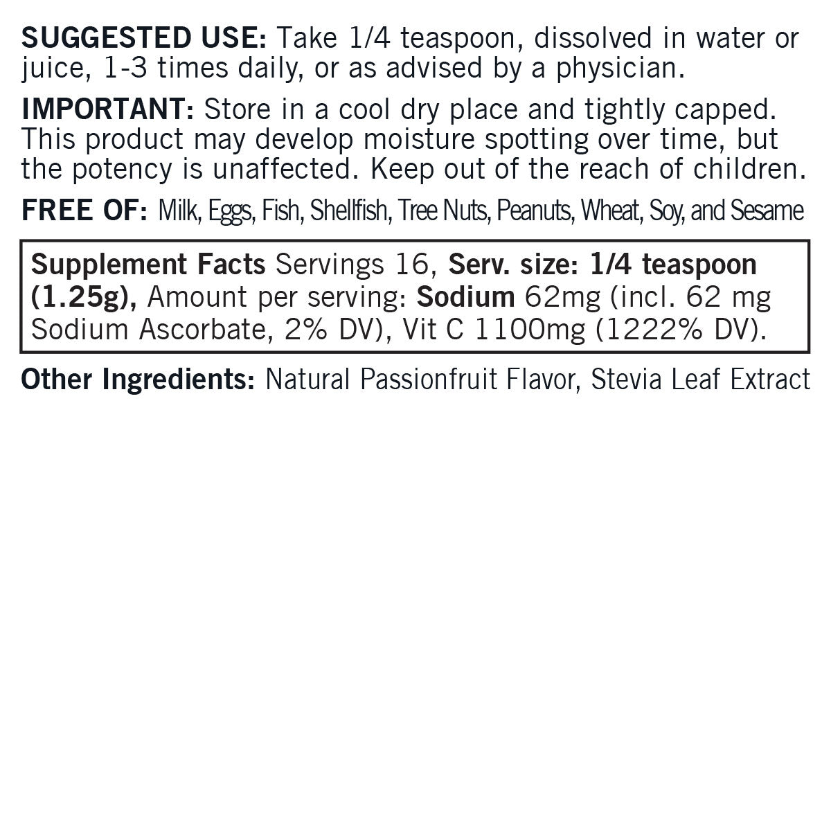 Buffered Vitamin C Powder - Flavored