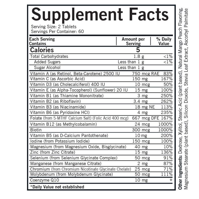 Children’s Multivitamin & Mineral Chewable Wafers with 5-MTHF
