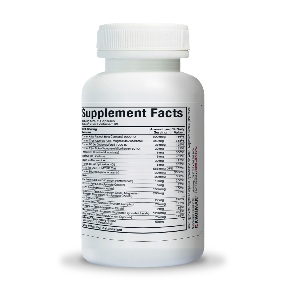 Advanced Adult Multivitamin & Mineral with 5-MTHF - Hypoallergenic