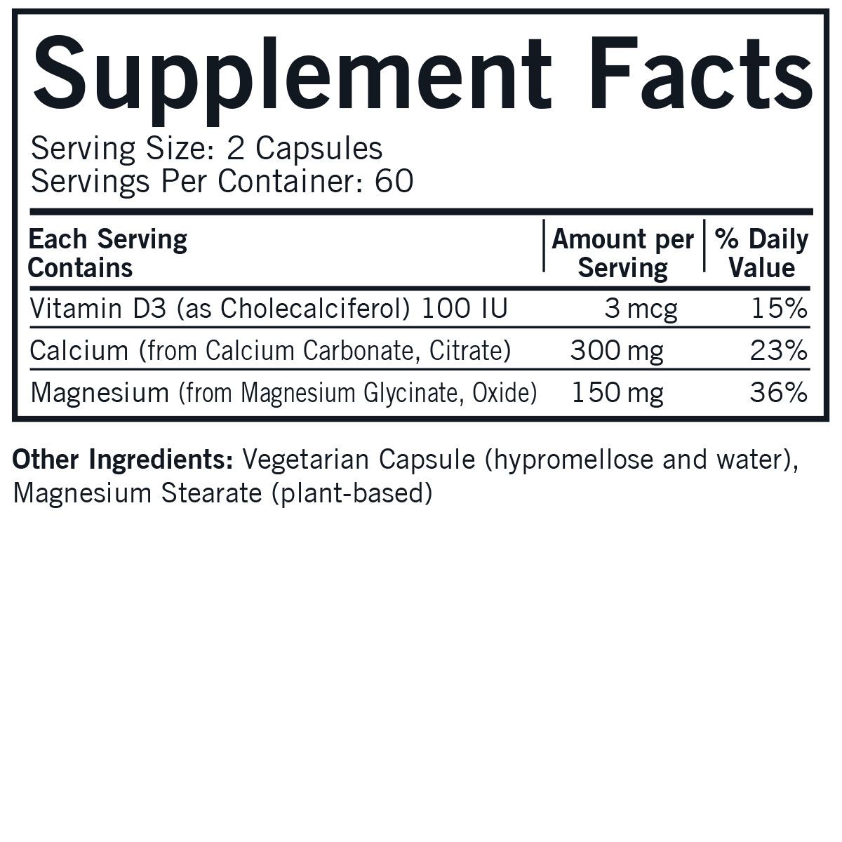 Calcium & Magnesium with Vitamin D - Hypoallergenic
