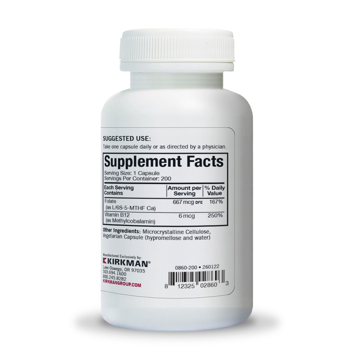 5-MTHF 667 mcg DFE with B12 Capsules