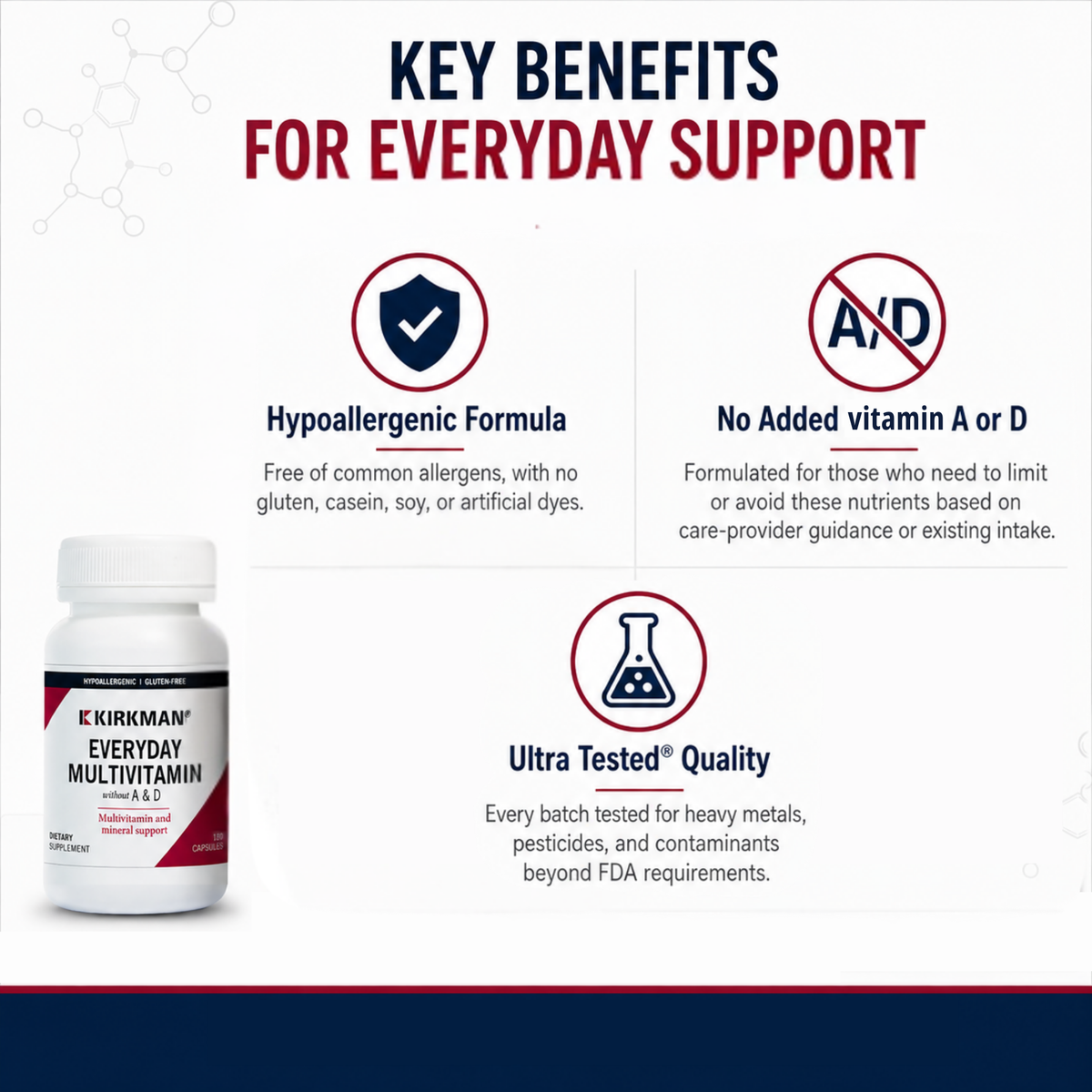 EveryDay™ Multivitamin without Vitamins A & D - Hypoallergenic