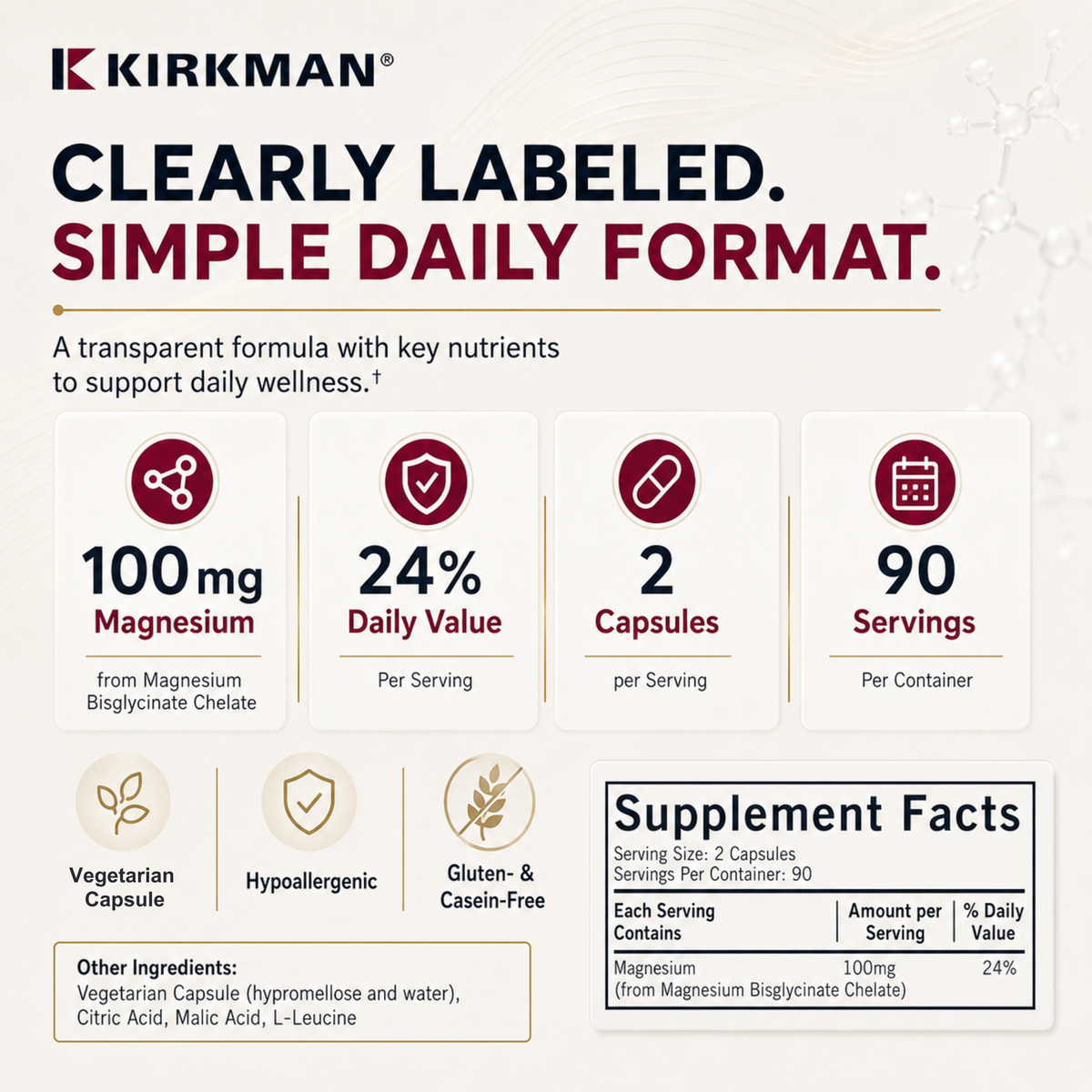Magnesium Bisglycinate Buffered Chelate 180-ct