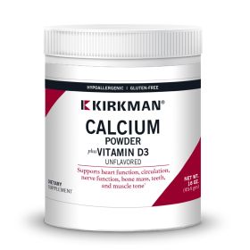 Calcium with Vitamin D3 Powder - Unflavored - Hypoallergenic - 16 oz.